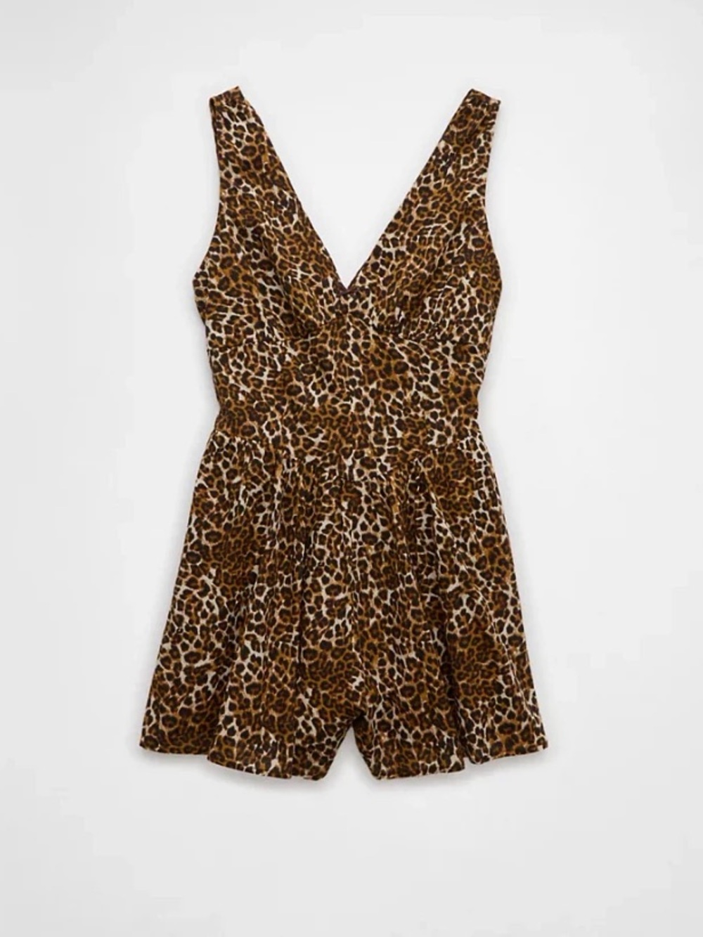 American Eagle NWT Leopard Print Romper Sz XL Mobwife V Neck